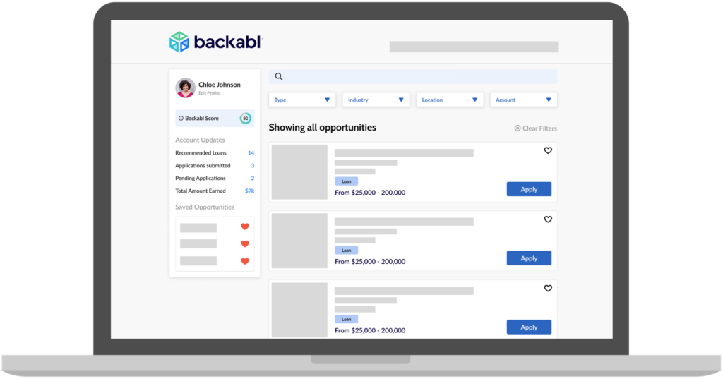 Backabl Portal Screen